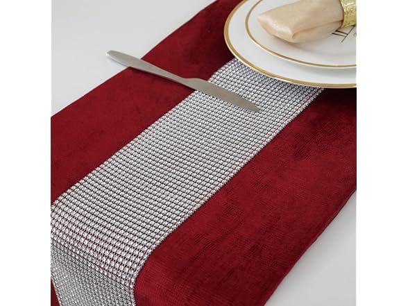 Jeloris Sequined Rhinestone Diamond Table Runner