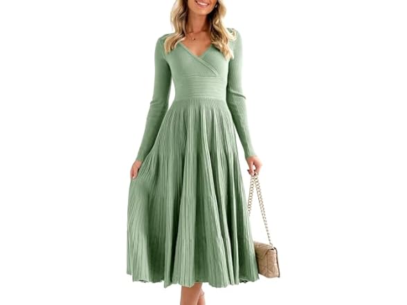 Women’s Pleated Knit Midi Dress