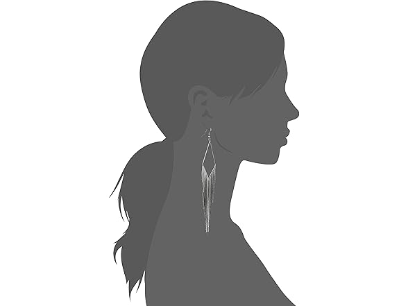 GUESS Hematite Fringe Linear Drop Earrings