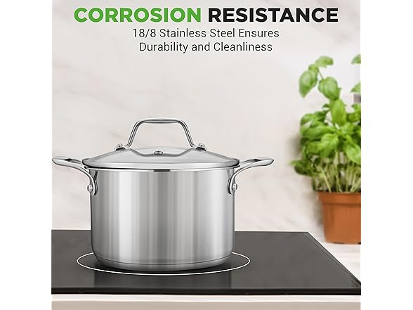 NutriChef 3-Quart Stainless Steel Soup Pot