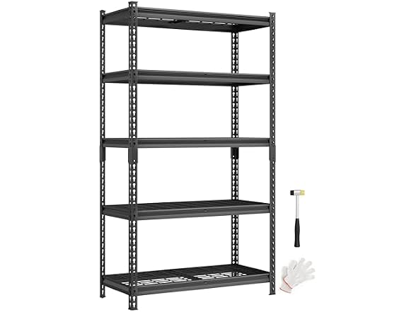 SONGMICS 5-Tier Steel Storage Shelves, Boltless Assembly, 2,250 lb Load