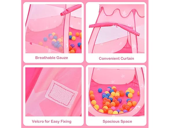 Costzon Princess Pop Up Tent w/ 100 Balls Included
