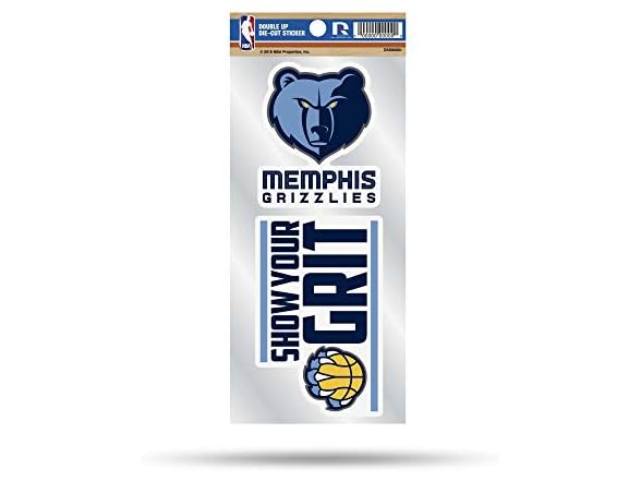 Grizzlies Double Up Sticker 4x9