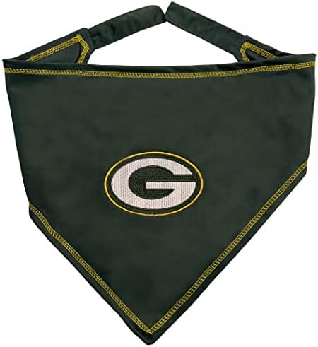 Pets First NFL Green Bay Packers TIE Bandana, Small/Medium. Dog Bandana Scarf Bib for Pet Cat Dog. The Ultimate Game-Day, Party Bandana (GBP-3550-S-M)
