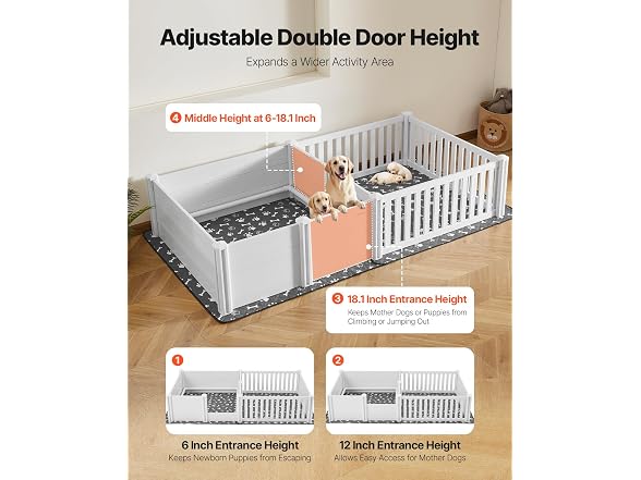 Dogs Whelping Box, 93.3x48.4x18.1 inch