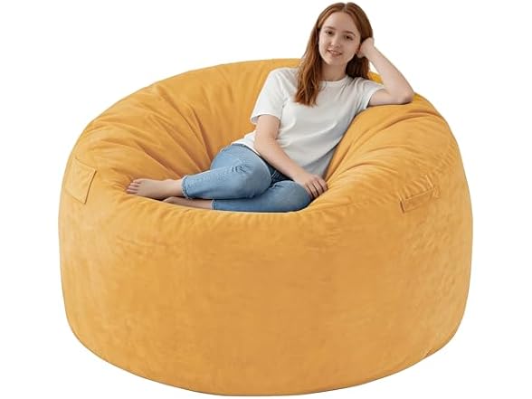 SIMFLAG 5ft Bean Bag Chair Mustard Color