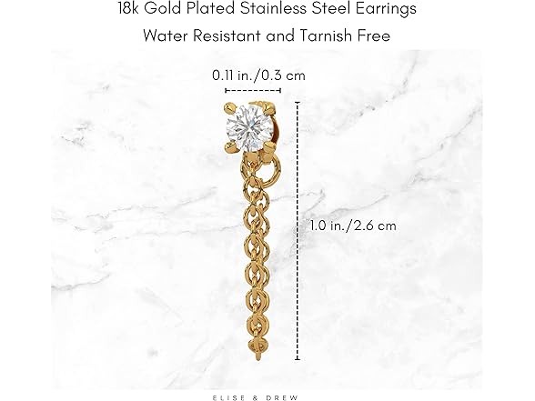 ELISE & DREW - 18k Gold Plated Stud Chain