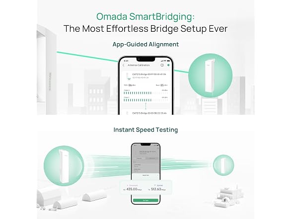 Omada 5GHz AC867 Wireless Bridge, 5km Distance, Gigabit(EAP215-Bridge KIT) (Open Box)