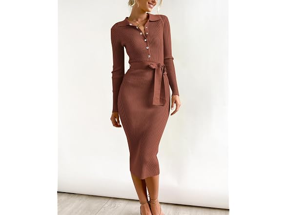 Btfbm Women (M) Long Sleeve Bodycon Sweater Dress
