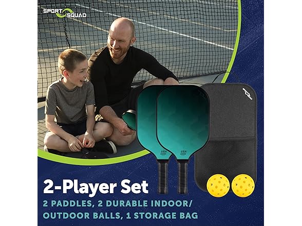 Sport 2-Player Pickleball Paddle Set Green