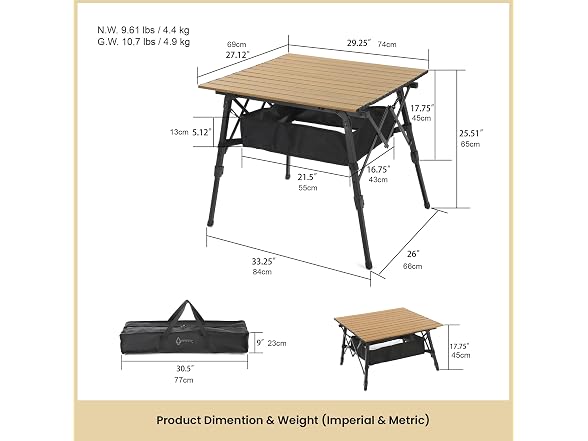 Stylish Camping ARROWHEAD OUTDOOR 39" Aluminum Folding C