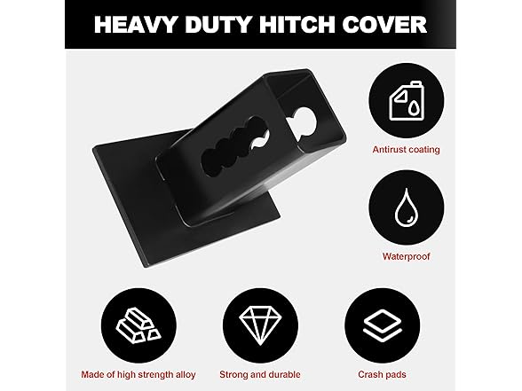 JAGASOL 2 Inch USA Flag Metal Trailer Hitch Cover