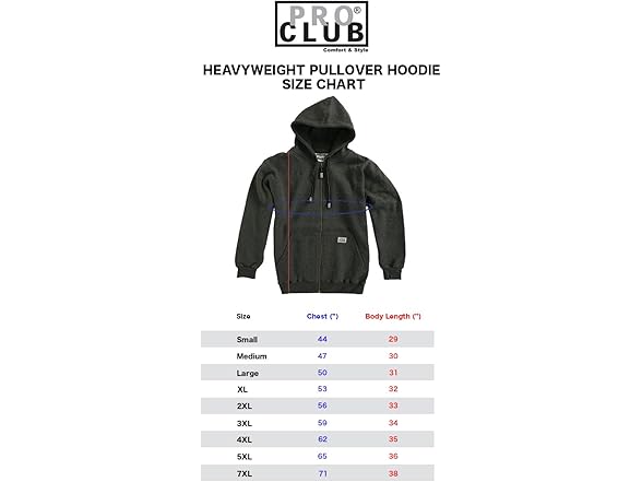 Pro Club Men's Heavyweight Full Zip