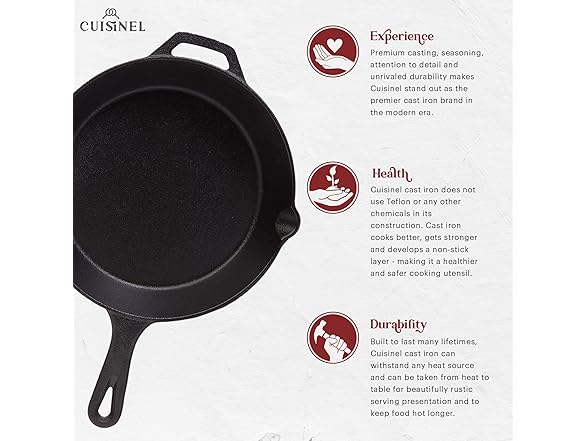 Cuisinel 8"+10"+12" Cast Iron Skillet Set