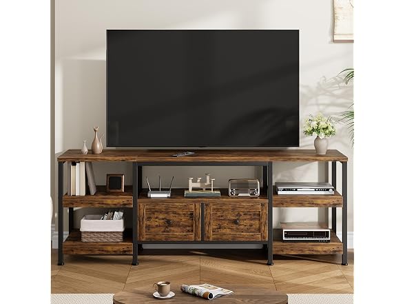 Industrial TV Stand with 2 Drawers Fits TVs up to 75in