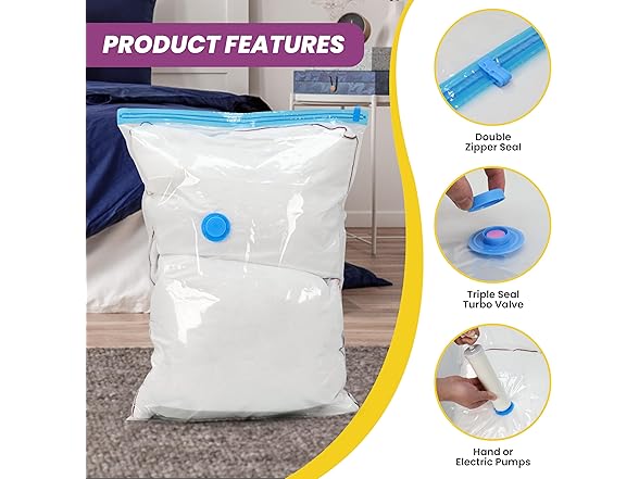 InfiniPower Vacuum Storage Bags Jumbo 12Pk