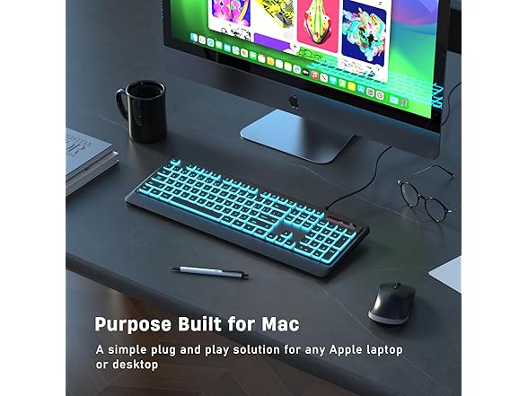 Luzarriba Wired Backlit Keyboard for Mac