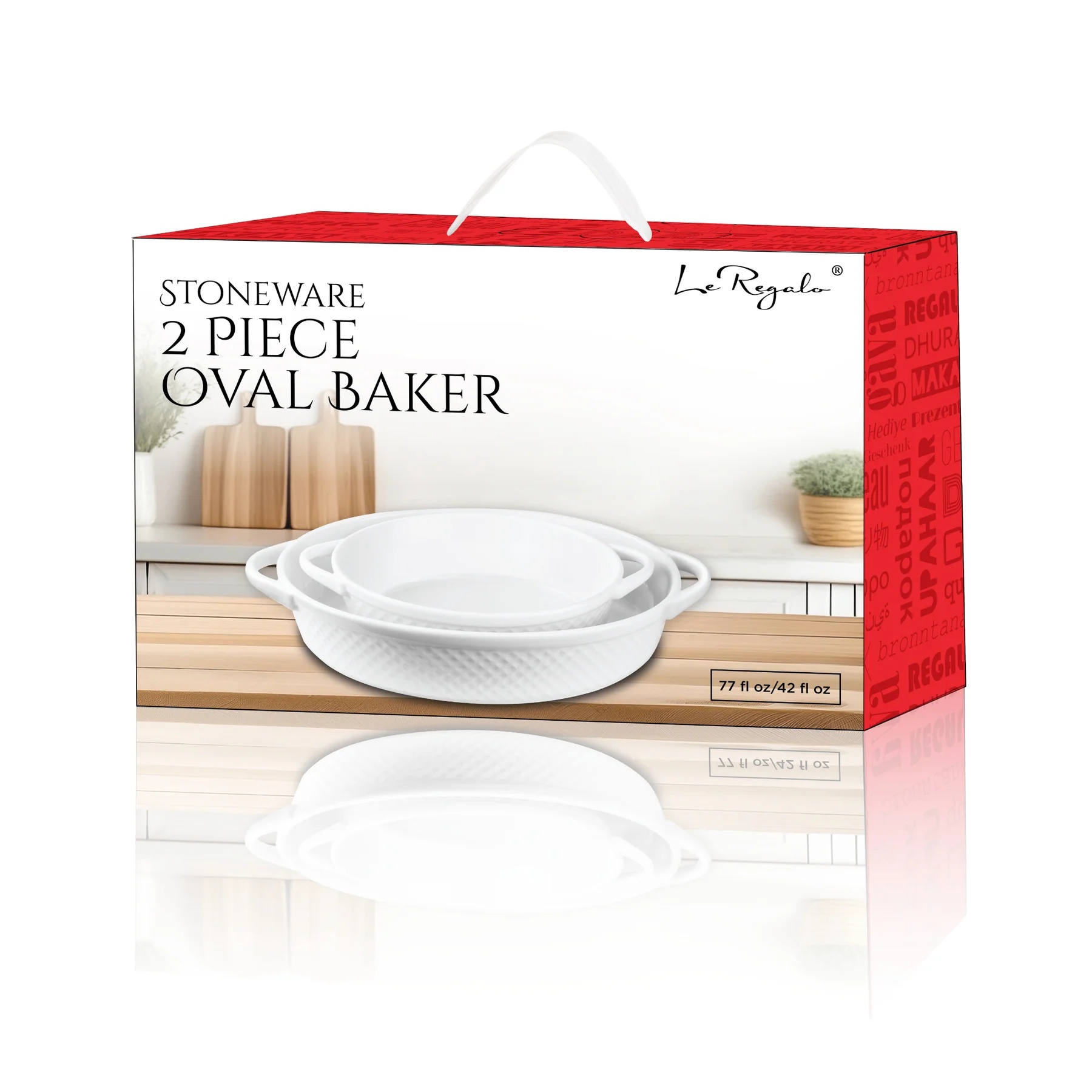 Le Regalo 2 Piece Stoneware Oval Baker - Gallery 7