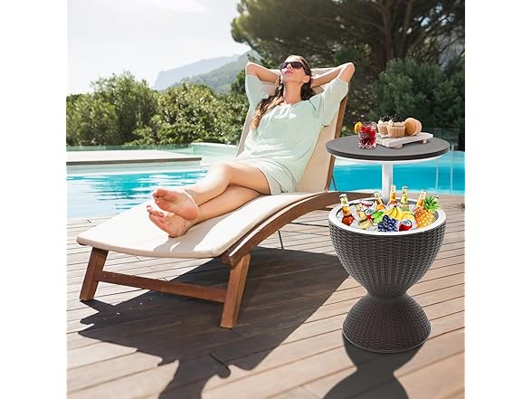 Grey Patio Bar Side Table