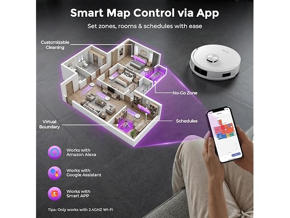 Robot Vacuum and Mop Combo 18000Pa Suction