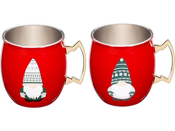 Cambridge 20Oz Red Gnome Moscow Mule Mugs