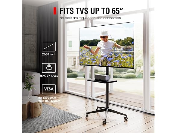 Tall Rolling TV Stand