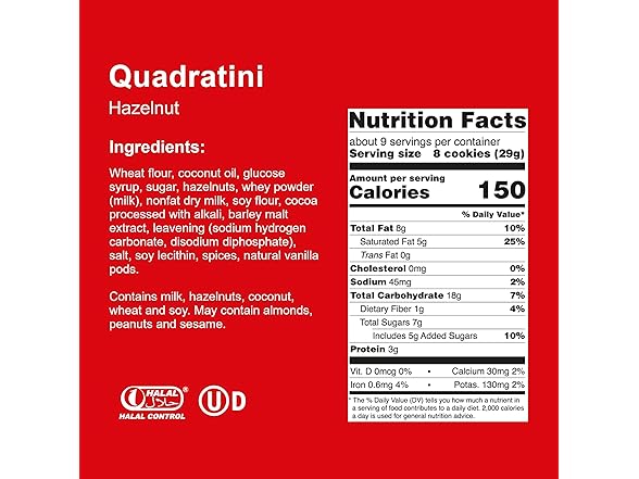 6PK Loacker Quadratini Hazelnut Wafer Cookie