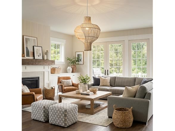 Parrot Uncle Medium 16" Rattan Pendant Light Fixture