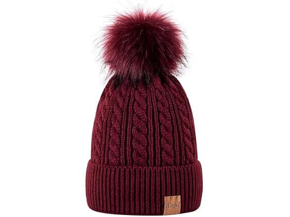 Alepo Women (OS) Winter Beanie Hat Burgundy