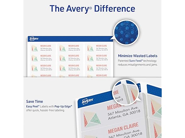 Avery Printable Address Labels with Sure Feed