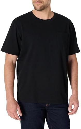 Amazon Essentials Men's Relaxed-Fit Heavyweight Cotton Pocket T-Shirt, Black, XX-Large