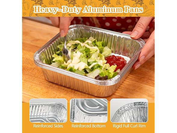 EKACO 20 Pack 8x8 Disposable Aluminum Foil Pans