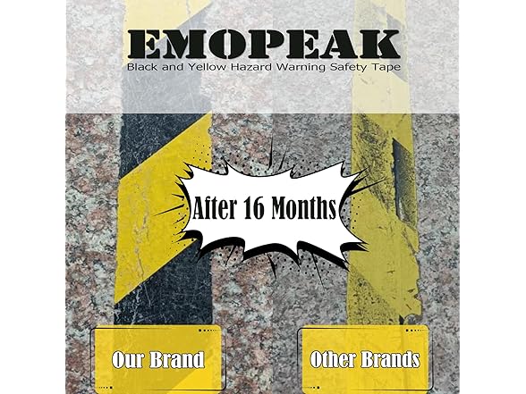 Emopeak Black Yellow Hazard Tape