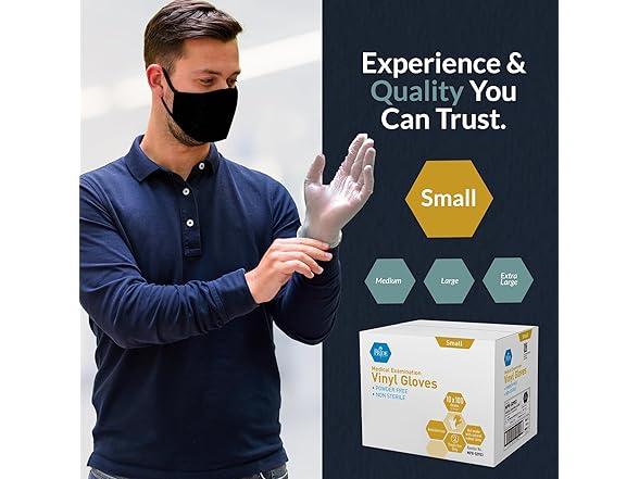 MedPride Powder-Free Vinyl Exam Gloves Large 1000ct