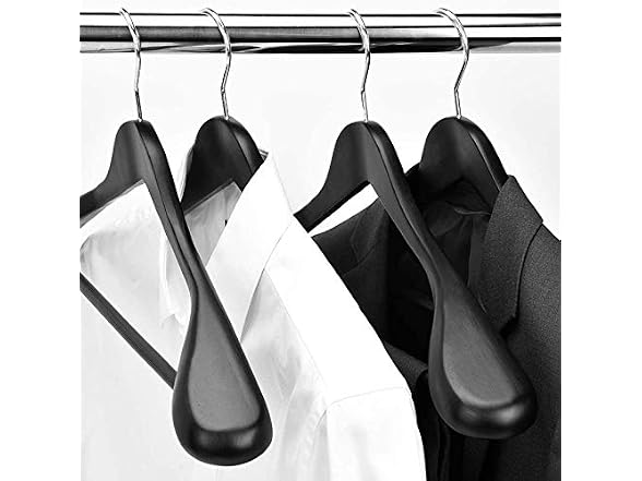Suptinwear Wide Shoulder Wooden Suit Hangers 6 Pack
