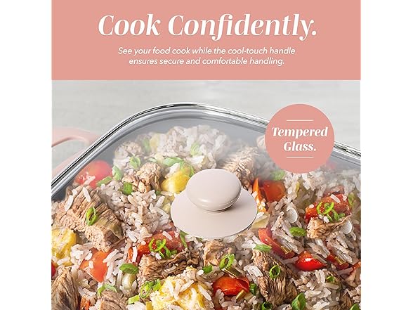COOK WITH COLOR Electric Skillet , Blush
