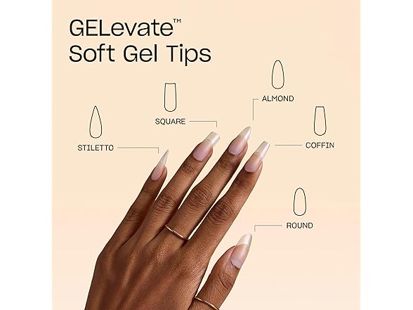 OPI GELevate Soft Gel, Nail Tips | Almond Shape