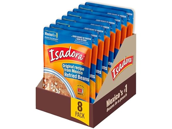 8PK Isadora Original Refried Beans in Pouch