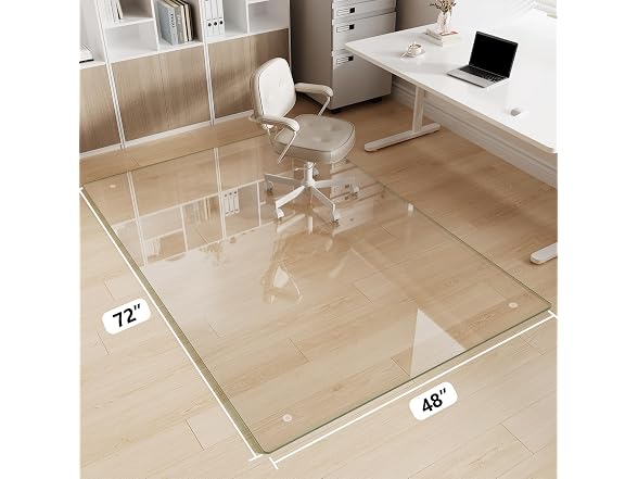 FlyEcho Glass Chair Mat 48" x 72"