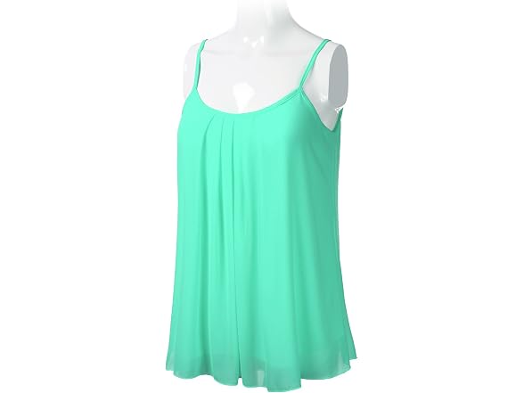 Ssoulm Women (L) Sleeveless Pleated Chiffon Top