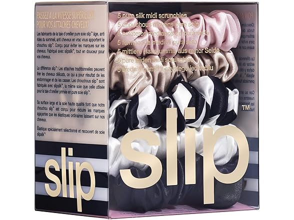 slip Silk Midi Scrunchies - Set of 5 Original Mix