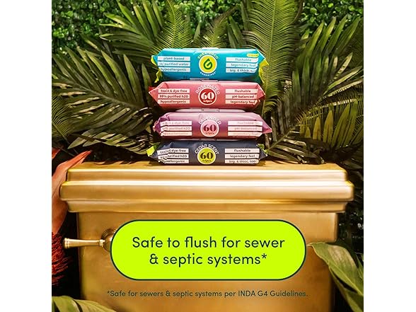 Goodwipes Flushable Butt Wipes Cedar 60ct