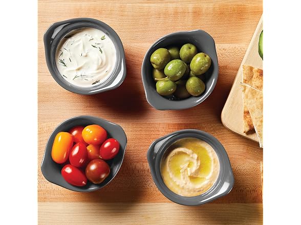 Rachael Ray Ceramics Round Ramekins 4PK Gray