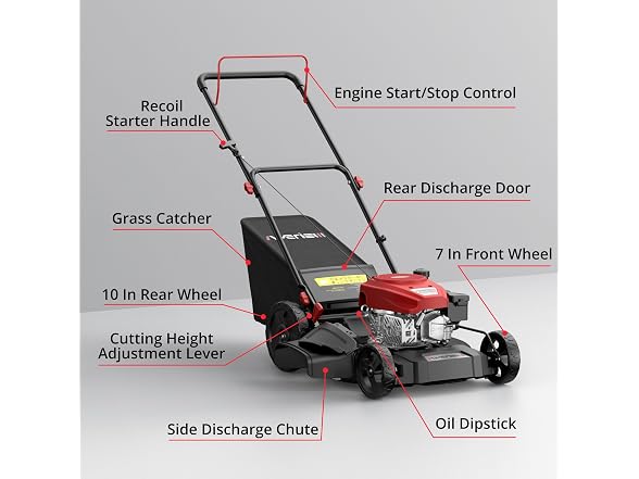 AMERISUN 21" Gas Lawn Mower, 3-in-1 Gas
