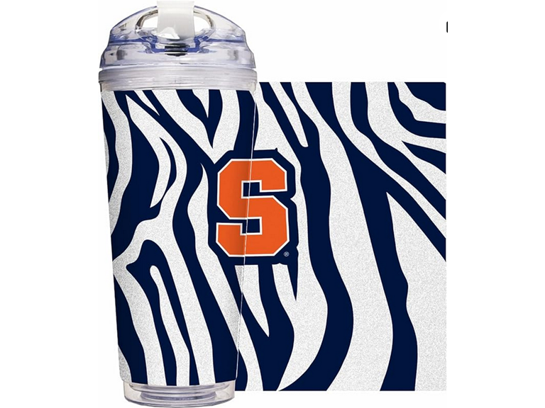 Rico Industries NCAA Syracuse Orange Glitter 24oz Acrylic Tumbler with Hinged Lid