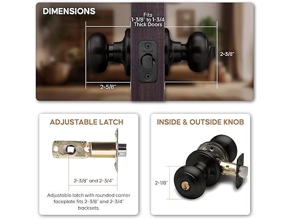 Copper Creek Colonial Entry Door Knob