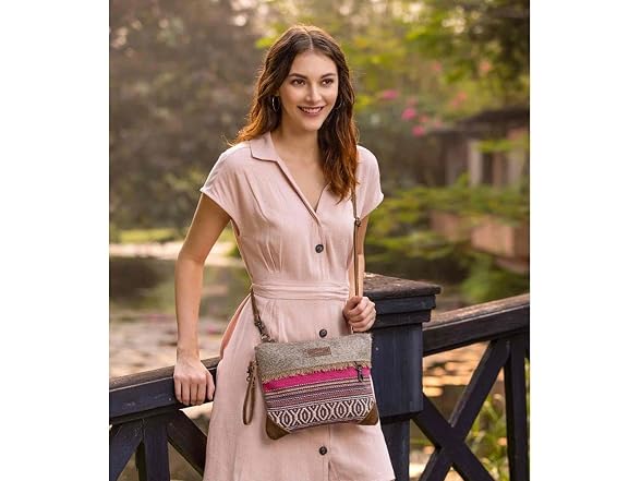 Myra Bag Laced Small & Cross-Body Bag Upcycled Cotton & Hair Leather S