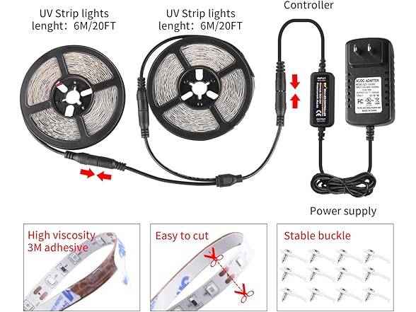 Ontesik Onteisk 40ft LED UV Black Light Belt ki