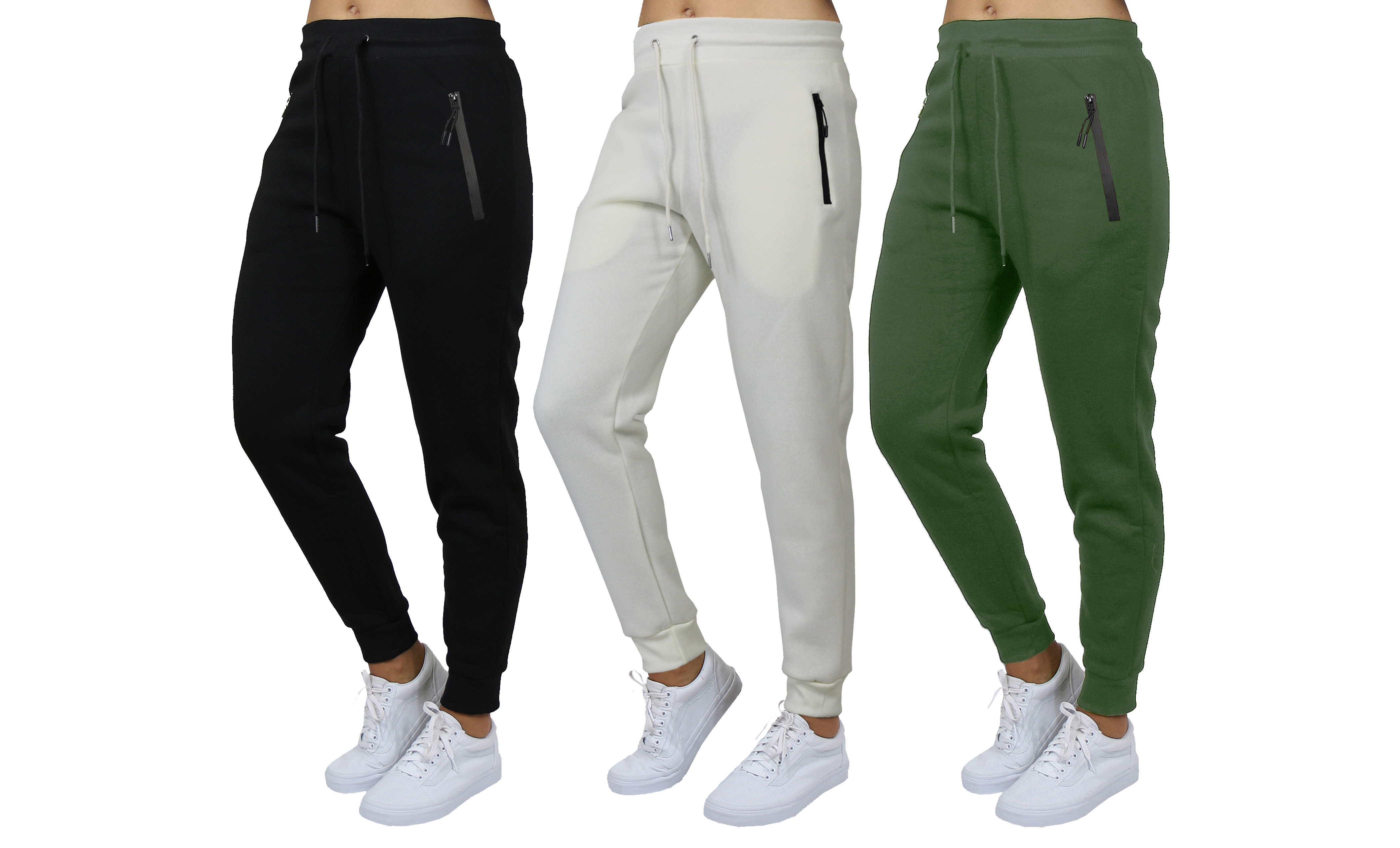 3Pk Womens Fleece Jogger Pants - Gallery 19