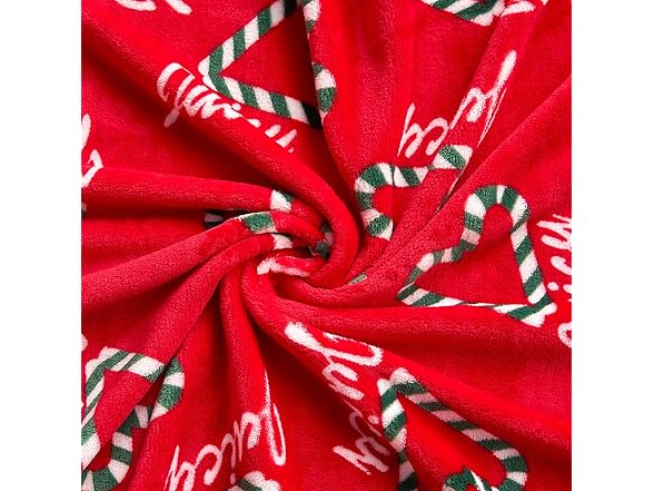 Juicy Couture Candy Cane Hearts Plush 50" x 70" Blanket